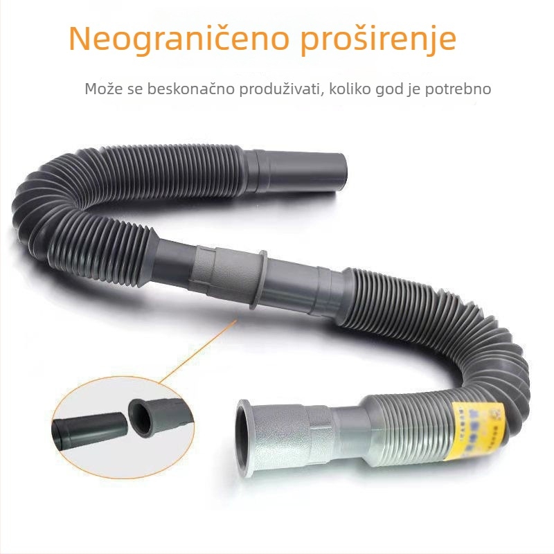 Teleskopska plastična odvodna cijev za umivaonik, produživač, debela, otporna na koroziju i mirise