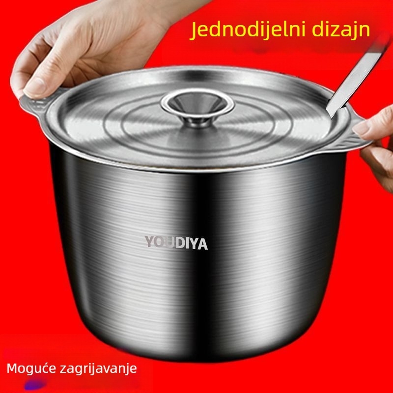 Nehrđajući čelični spremnik za masnoću s poklopcem, dvostruke ručke, ekstra dubok, za kuhinju kod kuće i ureda, otporan na visoke temperature, zdjela za mijesanje tijesta
