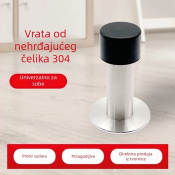 Opružni držač vrata od nehrđajućeg čelika 304, promjer 22 mm, čvrsta gumena glava s perforiranim vrhom, zidna montaža, otporan na koroziju