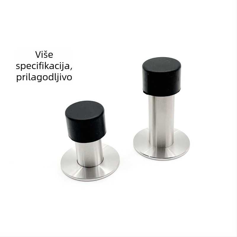 Opružni držač vrata od nehrđajućeg čelika 304, promjer 22 mm, čvrsta gumena glava s perforiranim vrhom, zidna montaža, otporan na koroziju