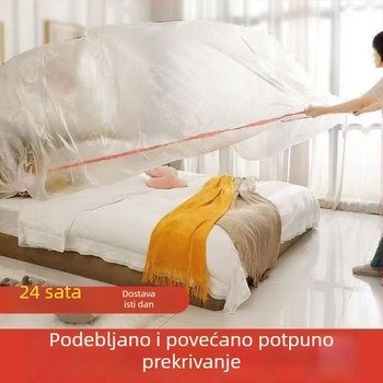 Ekstra velike i debeli zaštitni pokrov protiv prašine s elastičnim manžetama za krevet, potpuno pokriva kauč i namještaj