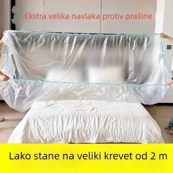 Ekstra velike i debeli zaštitni pokrov protiv prašine s elastičnim manžetama za krevet, potpuno pokriva kauč i namještaj