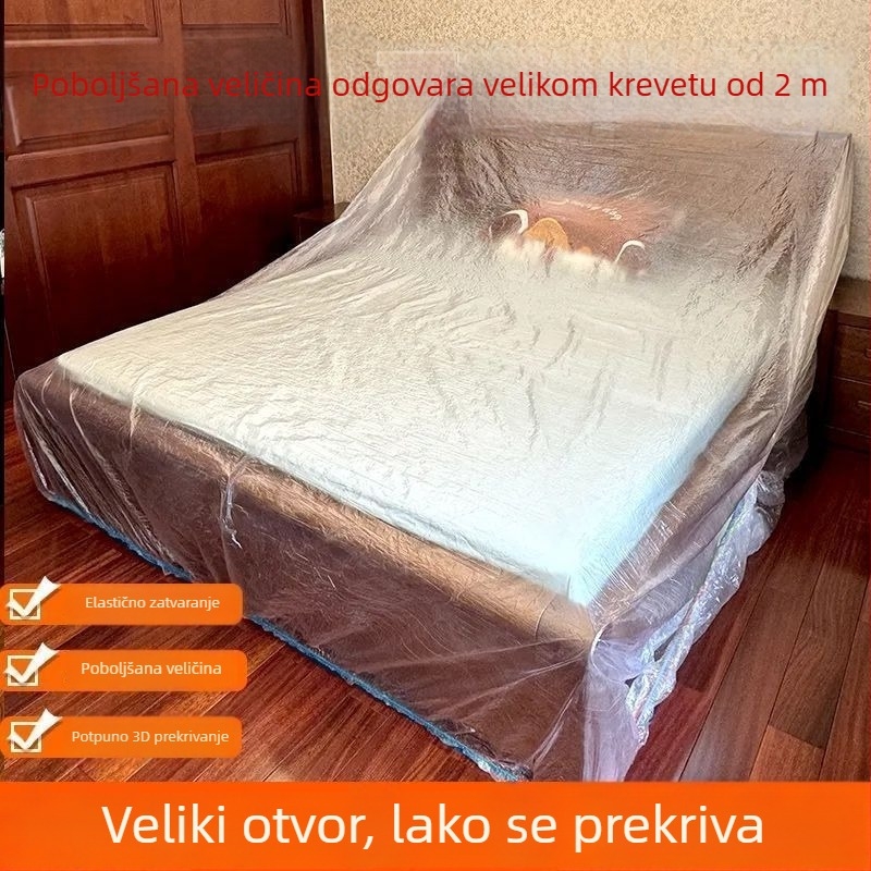 Ekstra velike i debeli zaštitni pokrov protiv prašine s elastičnim manžetama za krevet, potpuno pokriva kauč i namještaj