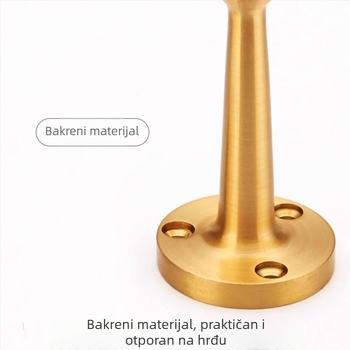 Bakreni magnetski držač vrata s gumiranim vrhom, zidna montaža, protiv sudara, za staklena vrata