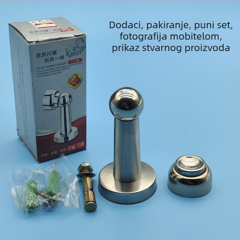 Nerđajući čelik magnetska držač vrata, montaža na zid ili pod, jaka magnetska privlačnost, zaštita vrata od sudara za kupaonicu i spavaću sobu