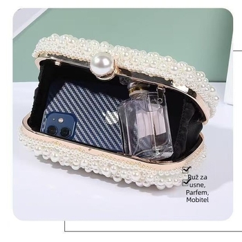 Bisernu večernju torbicu, luksuzni clutch za večernje haljine, svestrana elegantna torbica za ramena ili u ruci.