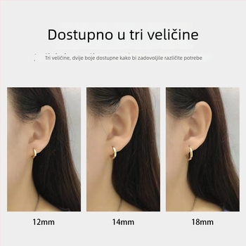 Srebrne naušnice za žene, 925, 2025 trendovski minimalistični kružni naušnice, male veličine