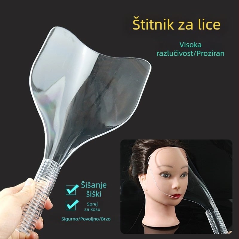 Prozirni zaštitni štit za lice za frizerske salone – alat za šišanje šiški