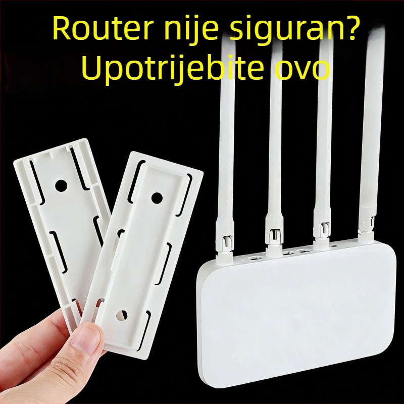 Zidni držač za ruter i Wi‑Fi modem, bez bušenja, organizator za produžni kabel