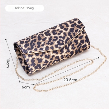 Ženska torba s leopard printom, crossbody torba preko ramena, večernja/party torba