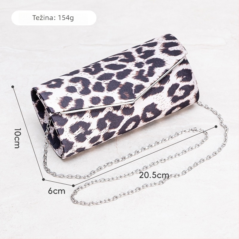 Ženska torba s leopard printom, crossbody torba preko ramena, večernja/party torba