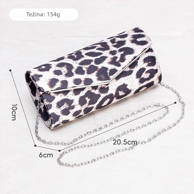 Ženska torba s leopard printom, crossbody torba preko ramena, večernja/party torba