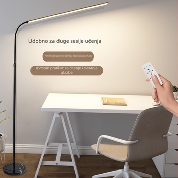 LED podna svjetiljka za dnevni boravak i spavaću sobu, uspravnog dizajna za čitanje u krevetu i vježbanje na klaviru, podesiva visina do 15 cm, 220V, visok CRI ≥90