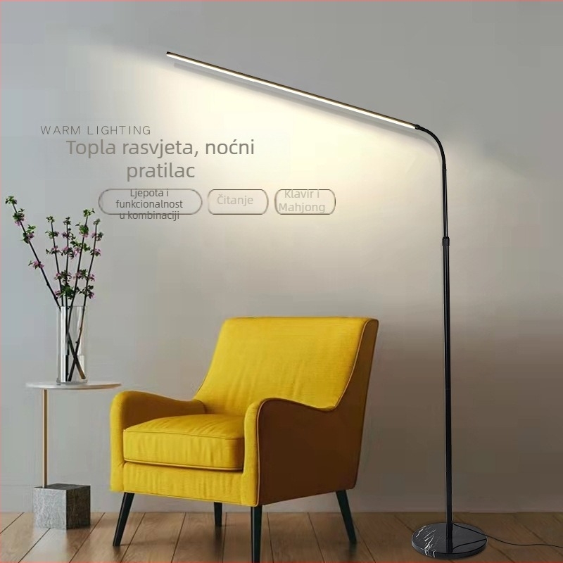 LED podna svjetiljka za dnevni boravak i spavaću sobu, uspravnog dizajna za čitanje u krevetu i vježbanje na klaviru, podesiva visina do 15 cm, 220V, visok CRI ≥90