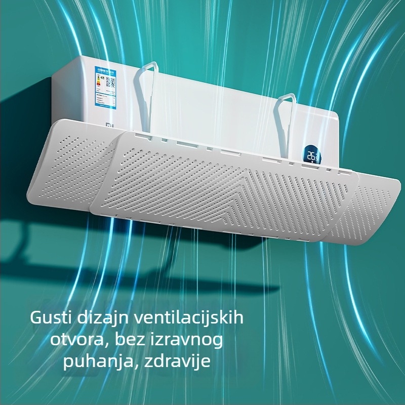 Izvlačni štitnik za klimatizacijski uređaj, univerzalni, zidni bez instalacije, zaštita od izravnog strujanja zraka za bebe
