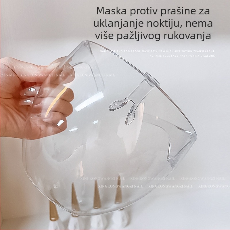 Prozirni akrilni kapak za nokte s anti-fog štitom za zaštitu od prašine i uklanjanje gel laka