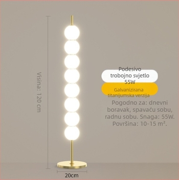 Danskog stila tikva lampa, dizajnerska podna svjetiljka za dnevni boravak i spavaću sobu, nordijski inspirirano moderno osvjetljenje s LED-om i akrilnim abažurom