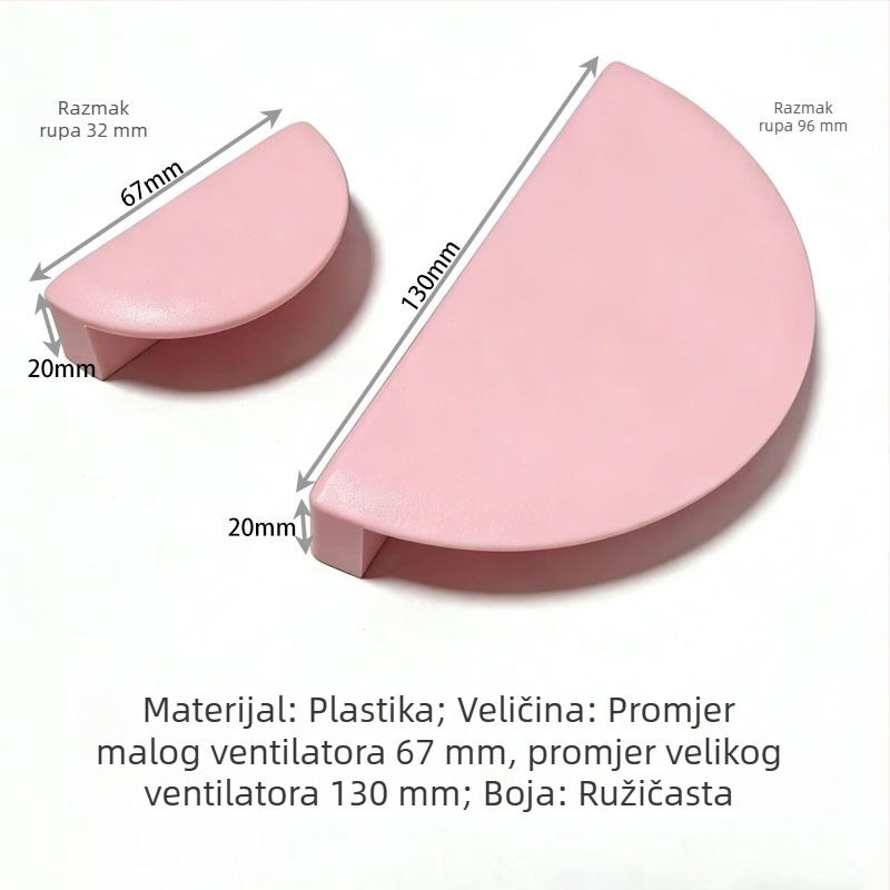 Šarolika polukružna plastična ručka za vrata ormarića dječje sobe, moderni minimalistički dizajn