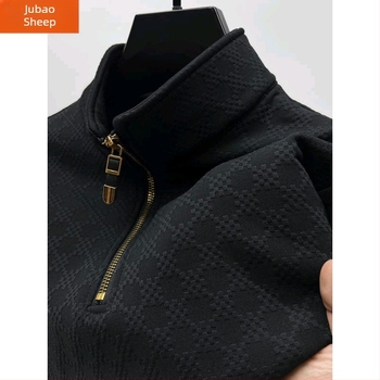 Tommy Mei muška mikina s flisom, stojeći ovratnik, polu-zip, kapucija, dugi rukavi, topla