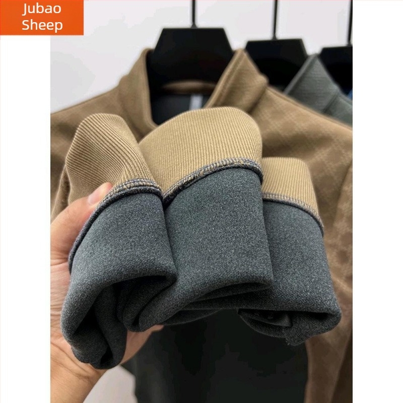Tommy Mei muška mikina s flisom, stojeći ovratnik, polu-zip, kapucija, dugi rukavi, topla