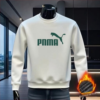 Muška dukserica s okruglim izrezom, fleece podstavljena, dugi rukav, zimski svakodnevni komad, moderan stil