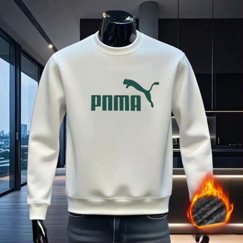Muška dukserica s okruglim izrezom, fleece podstavljena, dugi rukav, zimski svakodnevni komad, moderan stil