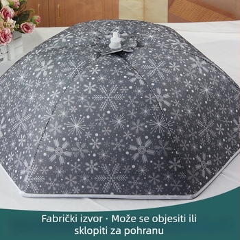 Izolirani pokrov za hranu s motivom pahulja za tanjure i zdjele — zaštita od komaraca i insekata
