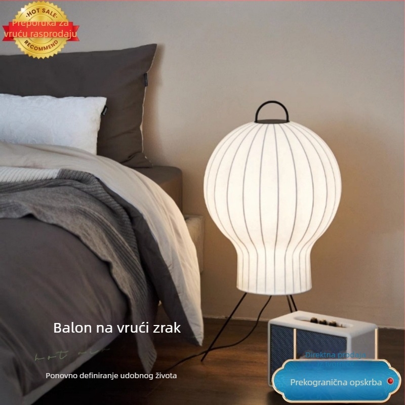 Podna lampa u Wabi-Sabi stilu sa svilenom meduzom, vintage dizajn balona na vrucu zrak, pogodna za dnevni boravak i spavaću sobu, dizajnerska lampa