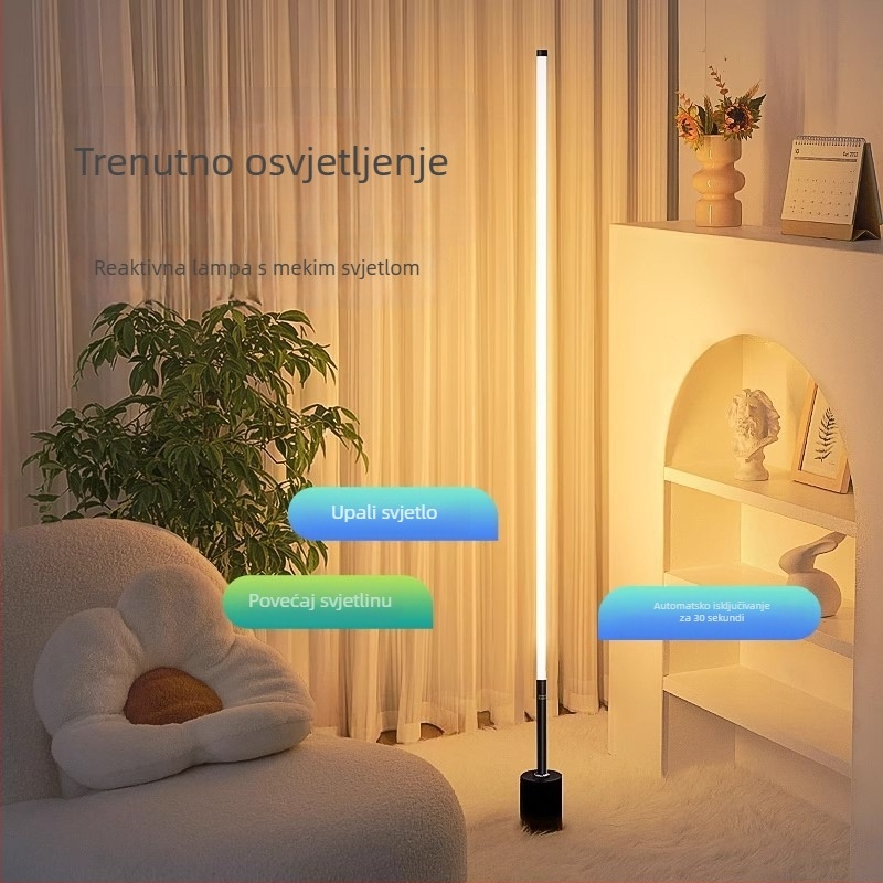 LED podna lampa za dekoraciju dnevnog boravka i spavaće sobe, stojeća lampica uz krevet, stolna lampa, lampa za čitanje na kauču, kutno ambientno svjetlo