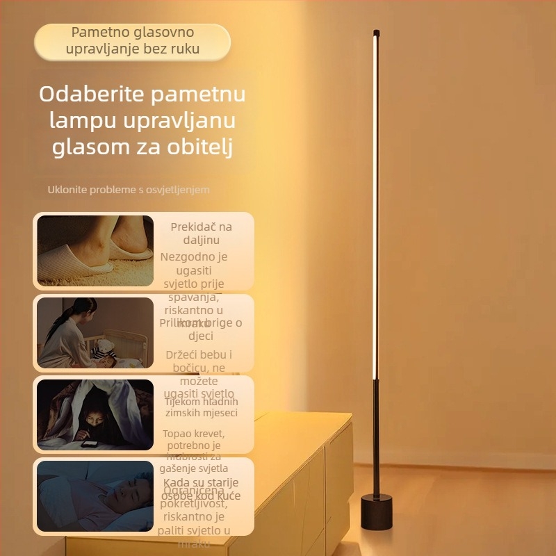 LED podna lampa za dekoraciju dnevnog boravka i spavaće sobe, stojeća lampica uz krevet, stolna lampa, lampa za čitanje na kauču, kutno ambientno svjetlo