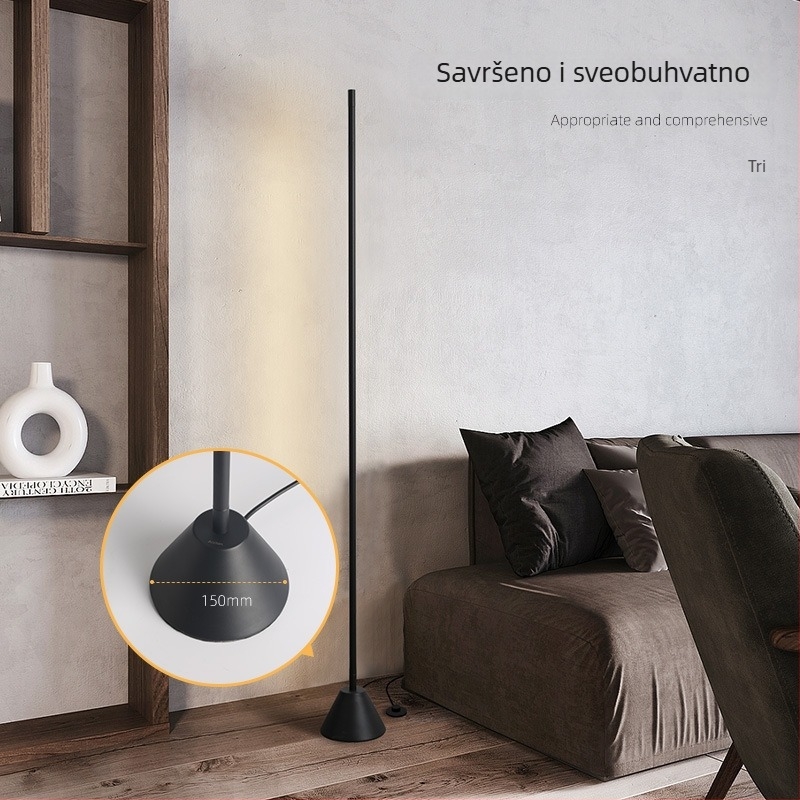 LED podna svjetiljka – dnevni boravak, spavaća soba ili radna soba – nordijski moderni minimalistički, kreativna pametna uspravna lampa (Sandstone Black / Snow White)