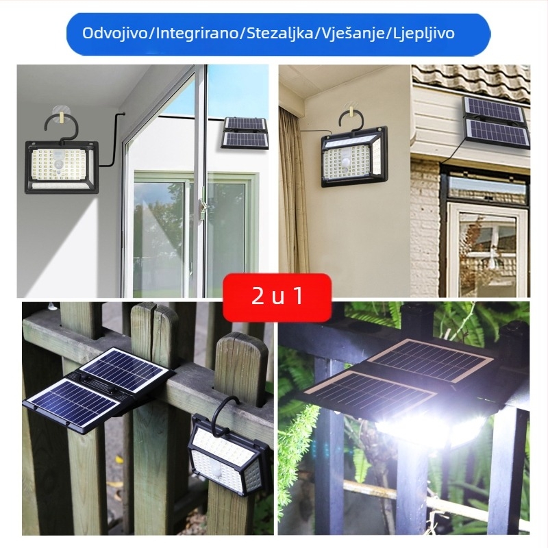 Wow Prilagođeno Split-Clip Svjetlo za Kuću i Dvorište, Vanjsko Vodootporno Solarno Ulična Rasvjeta s Indukcijskim Senzorom, Ultra Svijetlo