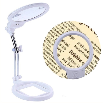 Chuda 3B-1A Lupa sa LED osvjetljenjem i postoljem, sklopiva, 5×/3×, Ø130 mm