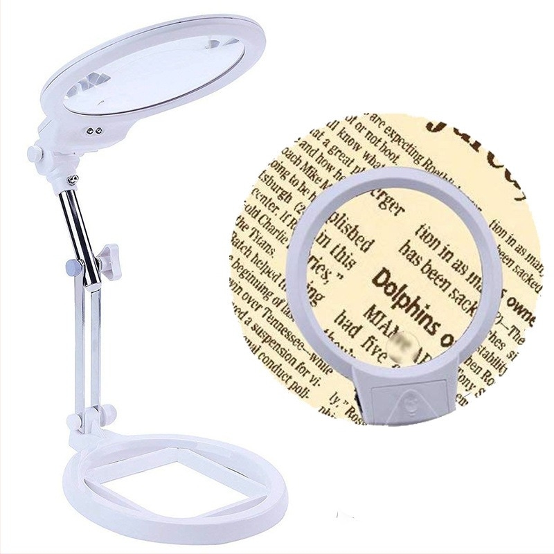 Chuda 3B-1A Lupa sa LED osvjetljenjem i postoljem, sklopiva, 5×/3×, Ø130 mm