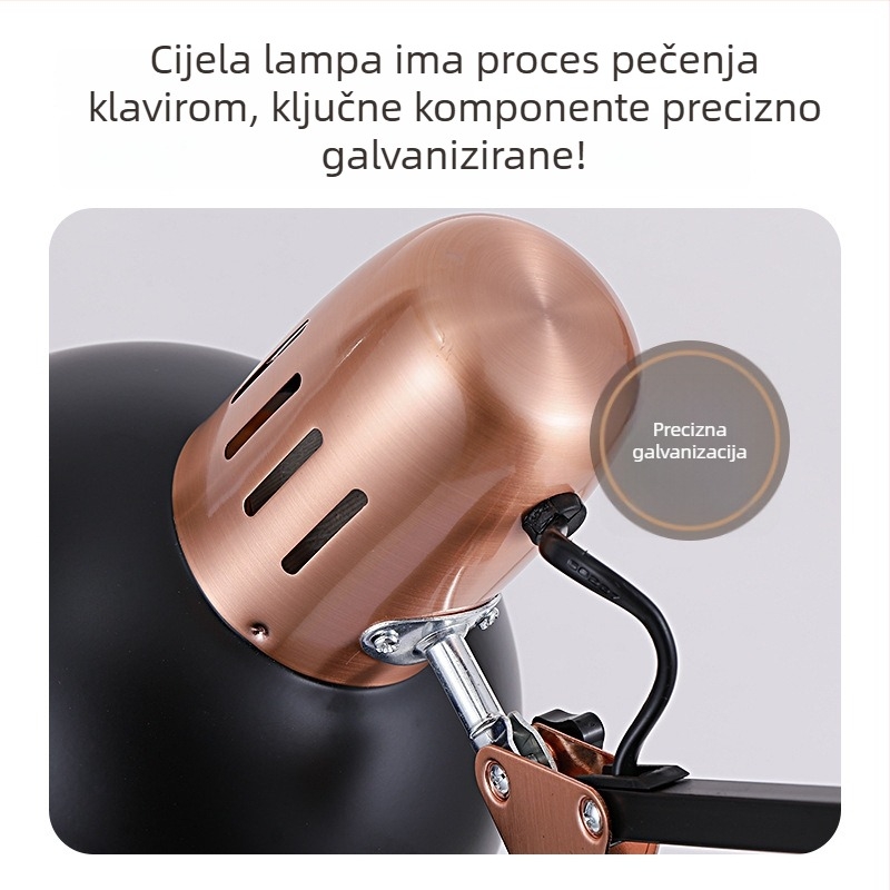 Metalna podna lampa s elektroplatiranim završetkom, euro-američki stil, za učenje, spavaću sobu, ured, blagovaonu