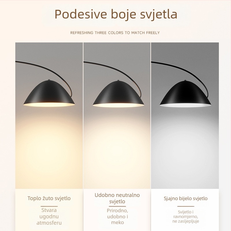 Podna lampa s modernim minimalistickim dizajnom i dojmom luksuza, idealna za dnevni boravak i spavaću sobu, bočna lampa uz kauč, dekorativno ambijentalno osvjetljenje.