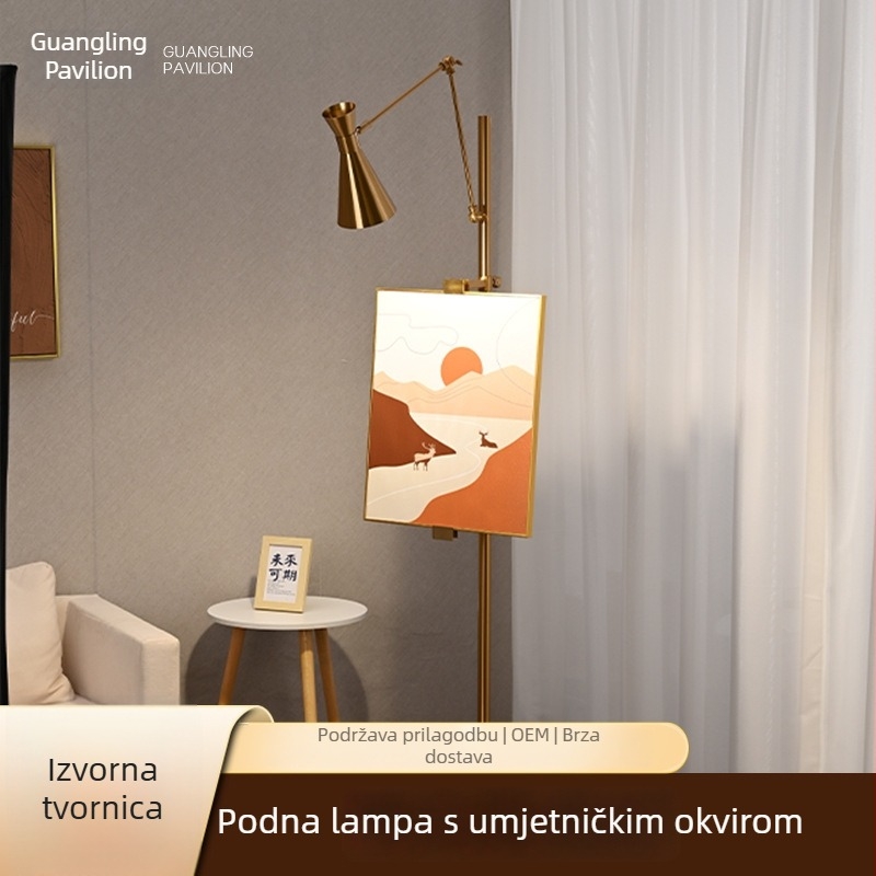 Skandinavska podna lampa s klipovima za slike, pogodna za dnevni boravak, spavaću sobu i radnu sobu, dizajnerski minimalistički stil, osvjetljenje štedi oči
