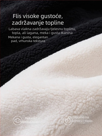 Muška pamučna dukserica s izvezenim motivom, okrugli izrez, ležeran kroj, dugi rukavi, debela tkanina, s baršunastim detailima, za proljeće i jesen