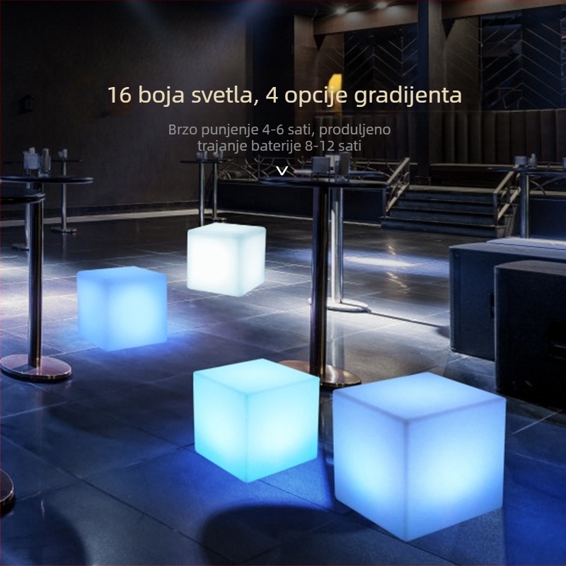 Kreativna LED kvadratna podna lampa za terasu, vrt i dvorište – dekorativno svjetlo za dnevni boravak i spavaću sobu