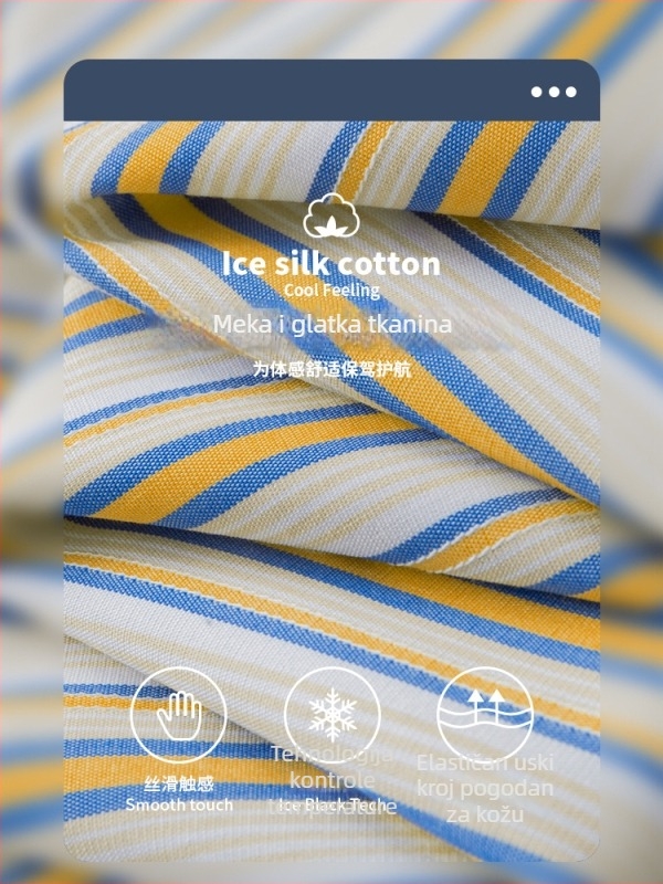 Muška košulja s prugama od modalnog materijala, bez potrebe glačanja, lako održavanje, slim fit, dugo rukav, kvadratni ovratnik, višebojne pruge, poslovno casual stil