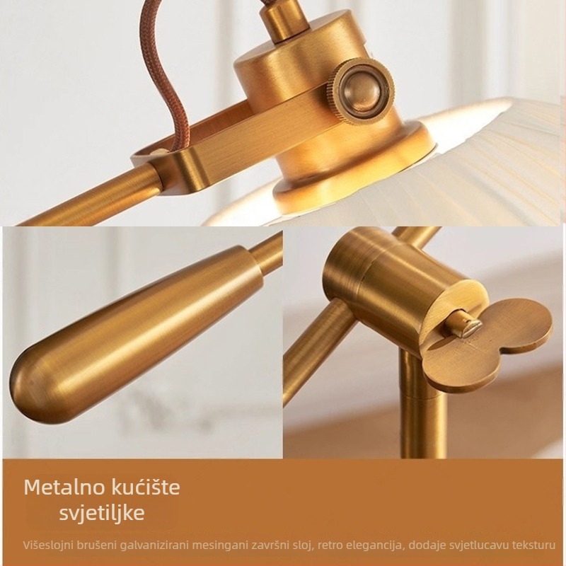 Podna lampa u francuskom vintage stilu za dnevni boravak i spavaću sobu, noćna lampica s američkim retro šarmom, stojeća lampa