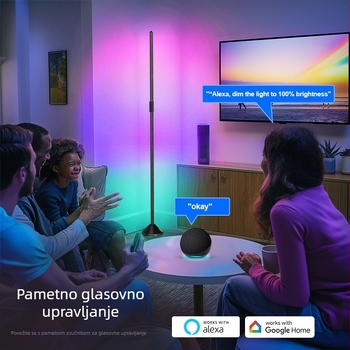 Pametna kutna lampa za bar s pet Wi‑Fi kanala, podna rasvjeta za dnevni boravak i spavaću sobu, LED CW zvukom aktivirana lampica