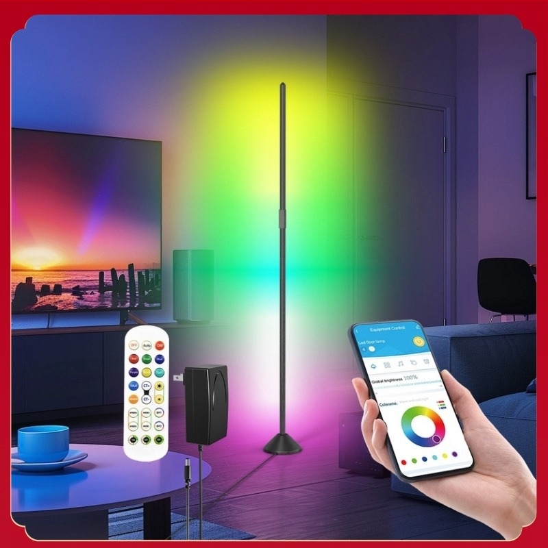 Pametna kutna lampa za bar s pet Wi‑Fi kanala, podna rasvjeta za dnevni boravak i spavaću sobu, LED CW zvukom aktivirana lampica