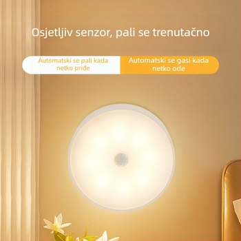 LED noćna lampica s senzorom pokreta, dodirnim upravljanjem, USB napajanje, glasovno i svjetlosno upravljanje za garderobu i hodnik