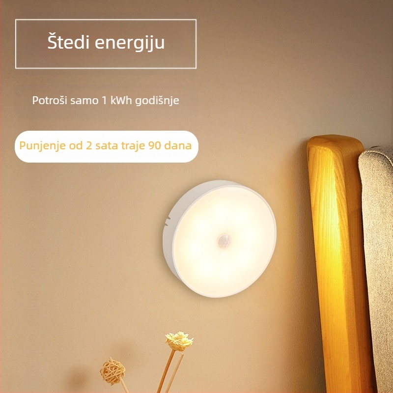 LED noćna lampica s senzorom pokreta, dodirnim upravljanjem, USB napajanje, glasovno i svjetlosno upravljanje za garderobu i hodnik