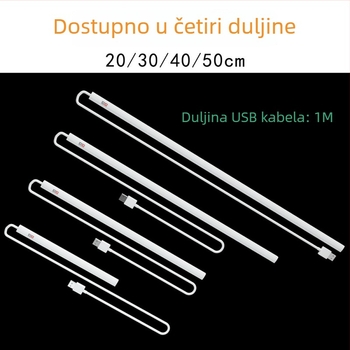 LED svjetlo za ormarić sa senzorom pokreta, USB regulacijom svjetline, noćna lampica za spavaću sobu s upravljanjem gestom