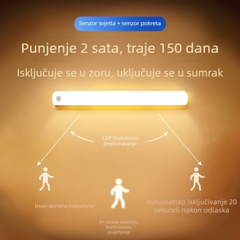 Senzorsko LED svjetlo s magnetskim pričvršćivanjem na ormarić, noćna svjetiljka za hodnik i spavaću sobu