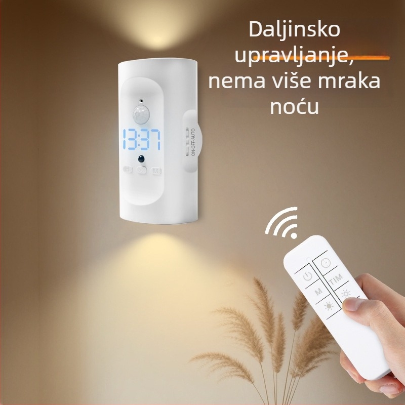 Bežična magnetska noćna svjetiljka za zid, bez žica i bušenja, USB napajanje, daljinsko upravljanje, ambijentalno osvjetljenje za spavaću sobu