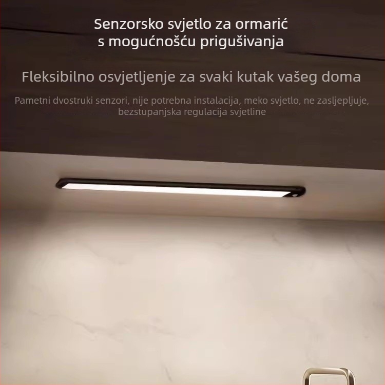 LED trak sa senzorom pokreta, bežično punjiva za ormariće i garderobu, noćna svjetiljka