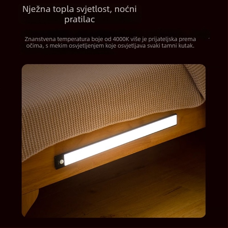 LED trak sa senzorom pokreta, bežično punjiva za ormariće i garderobu, noćna svjetiljka